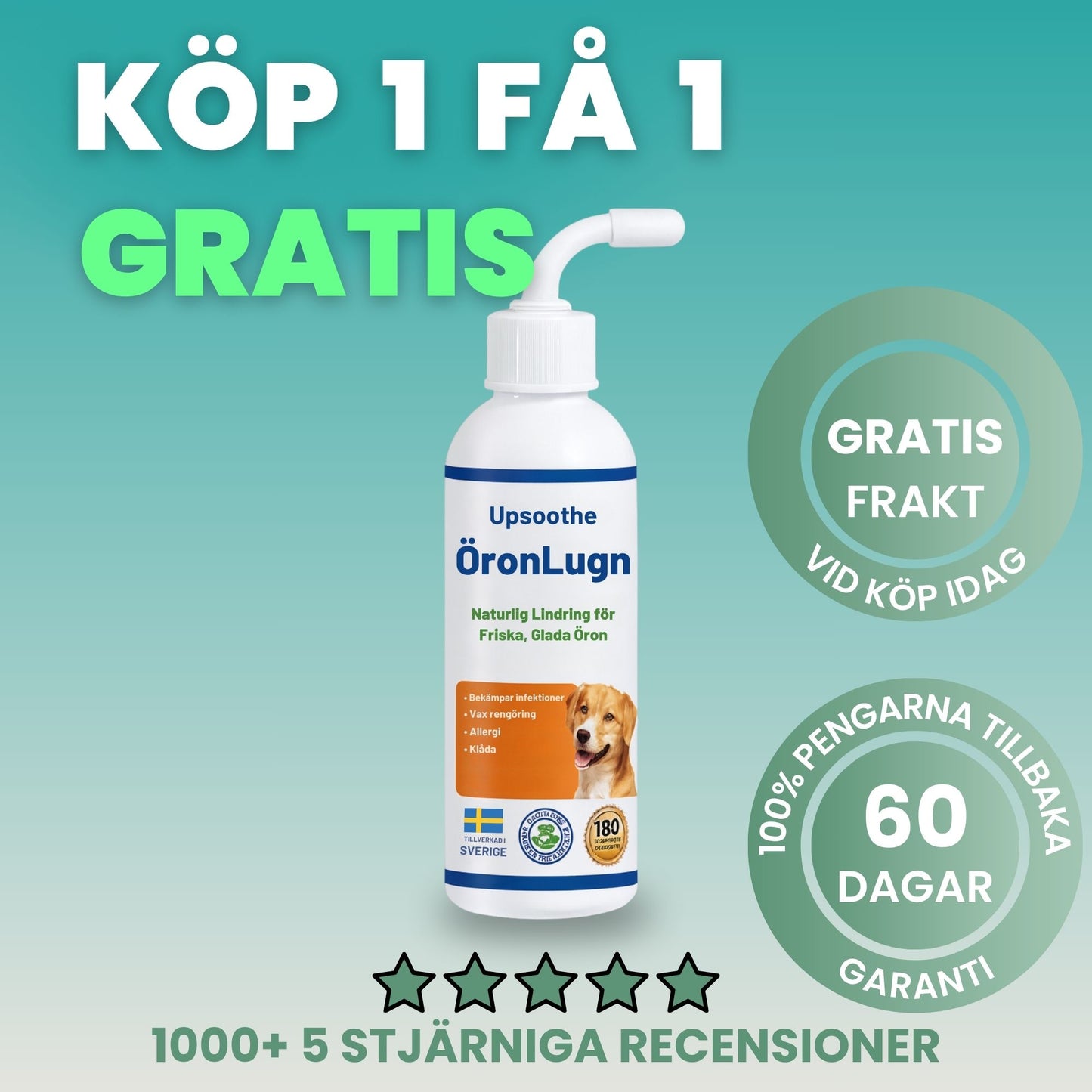 ÖronLugn™ Hund Öronrengöring